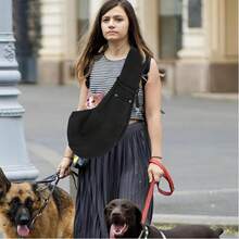 Mochila portadora ajustable y transpirable para perros y gatos, adecuada para senderismo, camping y viajes, para transportar perros y gatos pequeños, medianos y grandes, carga máxima de 15 libras, color negro - Negro - Ver 8