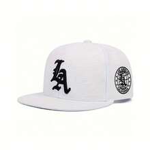 2026 New Baseball Cap Men And Women, Versatile Letter Embroidery Duckbill Cap, Outdoor Casual Sports Hat, Couple's Curved Brim Hat - Mái hiên phẳng LA - Màu trắng - Xem 11