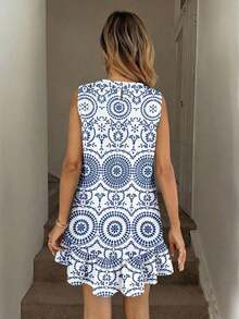 Vestido mini estampado para mujer, adecuado para primavera y verano - Multicolor 8 - Ver 2