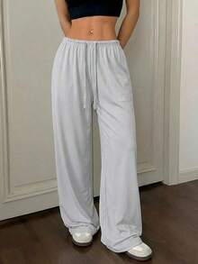 Pantalones de descanso de punto suave negros - Gris - Ver 12