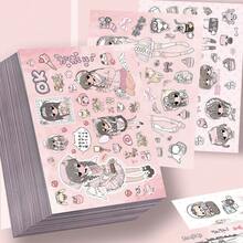 8pcs Sweet Berry Girl Diary Cutting Stickers, Anime Girl Gukka High-End Collage Material, Waterproof Stickers - Holiday Gift - Birthday Gift - Multicolor - View 1