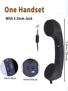 Retro Phone Handset For Cell Phones – Wired Vintage Telephone Handset With 3.5mm Jack, Built-In Microphone , For Smartphones, Tablets, And Computers - View 6