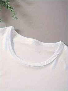 Camiseta Deportiva de Moda para Mujer con Estampado de Letras RO y Diseño de Gestos Rockeros, Cuello Redondo y Manga Corta - Blanco - Ver 5