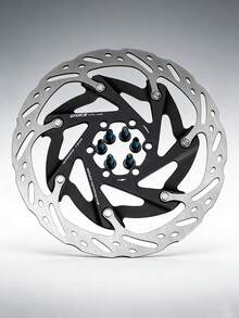 Rotor de freno de disco de bicicleta ZRACE RT-RX de 6 orificios, ultra ligero, de alta potencia, con disipación de calor flotante de 160 mm para bicicleta de carretera - Plateado - Ver 1