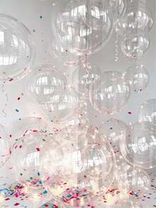 5Pcs 18-Inch Transparent Bobo Ball Aluminum Film Balloon Set Includes Fishing Line And Balloon Arch Set,Camping Party Decoration Arrangement Party Decoration Wedding Birthday Party Decoration Supplies, Party Decorations, Home Decor - Transparent - View 7