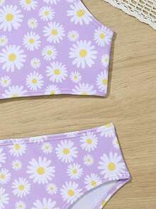 Tween Girls' Summer Beach Daisy Print Bikini Set - Multicolor - View 5