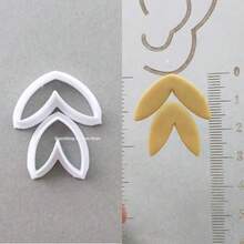 軟陶耳環聚合物黏土模具 不對稱幾何形/蓮花黏土切割器 DIY 珠寶吊墜製作工具 - 白色 - 查看 10