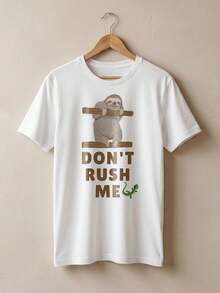 Don't RuS1H Me other T1S1Hirt, Funny other Graphic T1EE, Cute Animal Illustration S1Hirt, Chill Vibes UniS1ex Top, Relaxed Gift T1 Idea. - Blanco - Ver 2