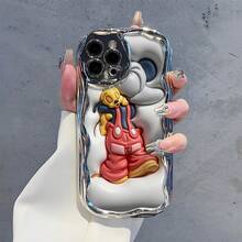 Disney Mickey Mouse & Pluto Phone Case, Cartoon Art Protective Cover. Compatible With IPhone 17, 16, 15, 14, 13, 12, 11 Pro Series, Featuring Plush Baby Mickey And Pluto Sleeping Together Against A White Background, Perfect For Animation Fans, Ideal For Birthdays, Holidays, Anniversaries, Graduation Gifts, Or Any Special Occasion To Surprise Family, Friends, Classmates, And Loved Ones. - Silver - View 4