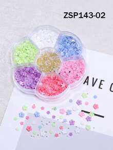 3D Décorations d'art pour ongles avec fleurs colorées, incluant rose, bleu, jaune et violet, de tailles mélangées, avec accessoires de perles métalliques. Convient pour la bijouterie DIY, les fournitures et accessoires de nail art pour le printemps/été - Multicolore - Voir 10