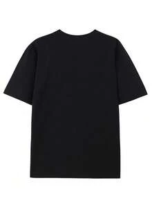 Disney 100% Cotton T-Shirt Featuring A Double-Sided Print Of A Line-Art Mickey Mouse Design; This Round-Neck, Short-Sleeved T-Shirt Is Comfortable And Breathable, Versatile And Practical, Making It The Ideal Choice For Summer; It Also Makes An Excellent Gift.Disney T Shirt - 黑色 - 查看 4