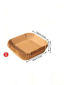 50/100pcs Square Disposable Air Fryer Liners, Specialized Paper Pads For Home Use, Heat Resistant Oil Absorbing Paper Mats For Food, For Baking Tray, Microwave And Oven, Essential Kitchen Tool - Multicolor - View 5