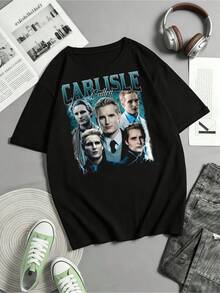Vintage 90-tals Carlisle Cullen T-shirt, Twilight Saga Filmtröja - Svart - Visa 6