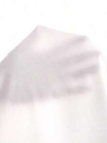 Camiseta de manga corta de cuello redondo con bajo asimétrico de unicolor minimalista, para verano - Blanco 3 - Ver 5