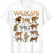 Gatos salvajes animales del mundo educativo amante de los animales salvajes camiseta - Blanco - Ver 1