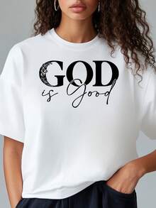 Slim-Fit T-Shirt Available In Various Colors - Bible Verse Print - 180g Pure Cotton T-Shirt - For Church And Believer Women's Ministry Summer Camps, Worship, Fridays, Easter, Pentecost - Made In The USA - Casual Summer Wear. - 白色 - 查看 1