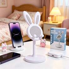 2026 New - 1pc - ABS Material - Adjustable Height - Cartoon Rabbit Phone Holder, Desktop Height Adjustable Telescopic Tablet Stand, Suitable For Office, Study, Cooking, Travel, Live Streaming, Desktop, Home Relaxation And Other Scenarios (Slight Color Difference May Occur Due To Shooting Angle, Scene And Lighting, Which Is Normal And Does Not Affect Use) - New Rabbit Stand - View 22