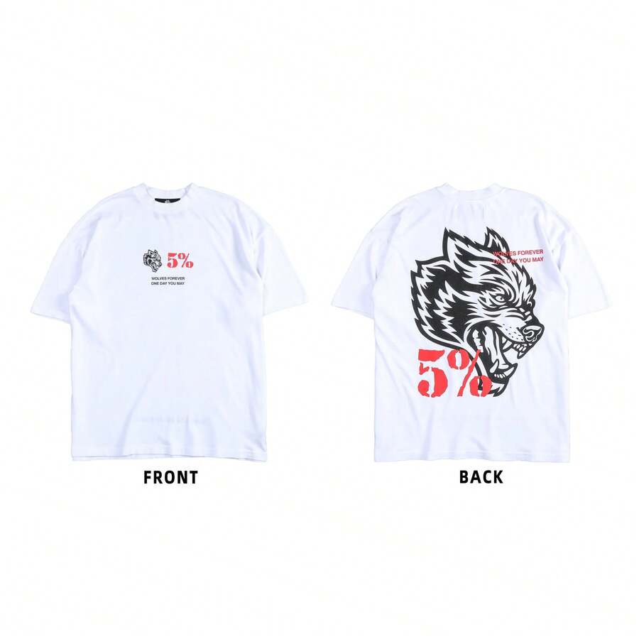 DARC Wolf Head Fitness American Style T-Shirt, Pure Cotton, Round Neck, Printed Short Sleeve - DSDT062 - Xem 1