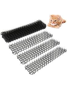 6 piezas Tapetes con púas anti-gatos para el jardín, púas de plástico disuasorias para proteger las plantas de la excavación de gatos y perros - A - Ver 10