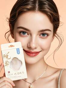 90pcs/Box Invisible Non-Reflective Magnifying Double Eyelid Stickers, Nude Color Lace Texture, Waterproof Sweat-Resistant Long-Lasting Shaping, Suitable For Slightly Swollen Eyes, Makeup Tool - Apricot - View 4