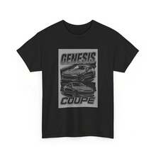 Unisex T-Shirt Made Of Pure Cotton, Genesis Coupe Unisex Heavy Cotton Tee, Summer T-Shirt, Blouse, Basic Tops, Creative Design, Outdoor Game, Cool Style, Fun Design, Ideal For Outdoor Activities. - Black - View 5