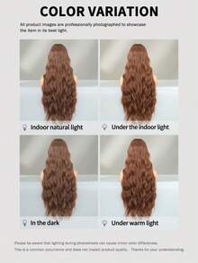 7JHH WIGS Extra Long Body Wave Mocha Brown Wig For Women 32 Inch Elegant Wavy Curly Wig With Bangs, Natural Looking Soft Fluffy Synthetic Heat Resistant Fiber Hair Wig For Daily Wear, Music Festival Party Use - 摩卡棕 - 查看 7
