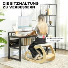 Ergonomic, Rocking Kneeling Stool For Home Office, To Improve Posture, Cream - Apricot - View 3