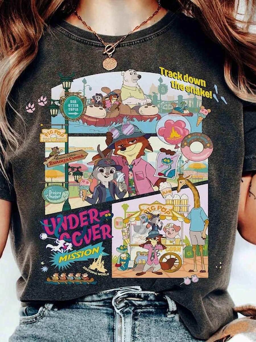 PerS1onA1Jes de lA1 Película vintage Z1ootopia T1S1Hirt, Judy Hopps Nick Wilde S1Hirt, Zootropolis T1EE, Land Family 2025 TR1ip T1EE