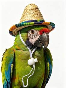 Colorful Woven Sombrero Hat, Adjustable For Small Pets, Mini Hat, Decoration Accessory For Holiday Party, Rainbow Rope Carnival - Multicolor - View 1