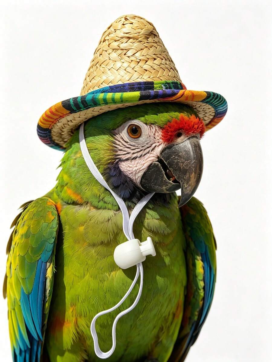 Colorful Woven Sombrero Hat, Adjustable For Small Pets, Mini Hat, Decoration Accessory For Holiday Party, Rainbow Rope Carnival - Multicolor - View 1