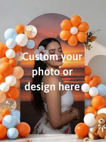 Capa de Arco Personalizada de Spandex - Perfeita para Aniversários, Casamentos, Aniversários, Festas de Formatura, Diversos Eventos e Comemorações Temáticas. Este Tecido de Bottom de Arco Personalizado e Personalizado é Feito Especificamente para Você. Disponível em uma Ampla Gama de Tamanhos (Estrutura Não Incluída), Serve como uma Escolha Ideal para Fundos de Cabine Fotográfica, Decorações de Festa Únicas e Montagens de Casamento para Qualquer Ocasião. - Multicolorido 02 - Visão 2