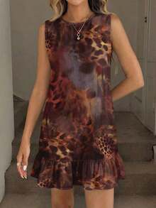 Vestido mini estampado para mujer, adecuado para primavera y verano - Multicolor 4 - Ver 4