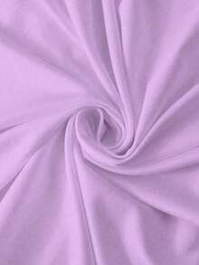 Camiseta de mujer de punto con cuello en V profundo, manga corta, cintura ceñida, abertura frontal con botones metálicos, elegante, romántica, casual, para uso diario, trabajo, cena, primavera/verano - Morado - Ver 4