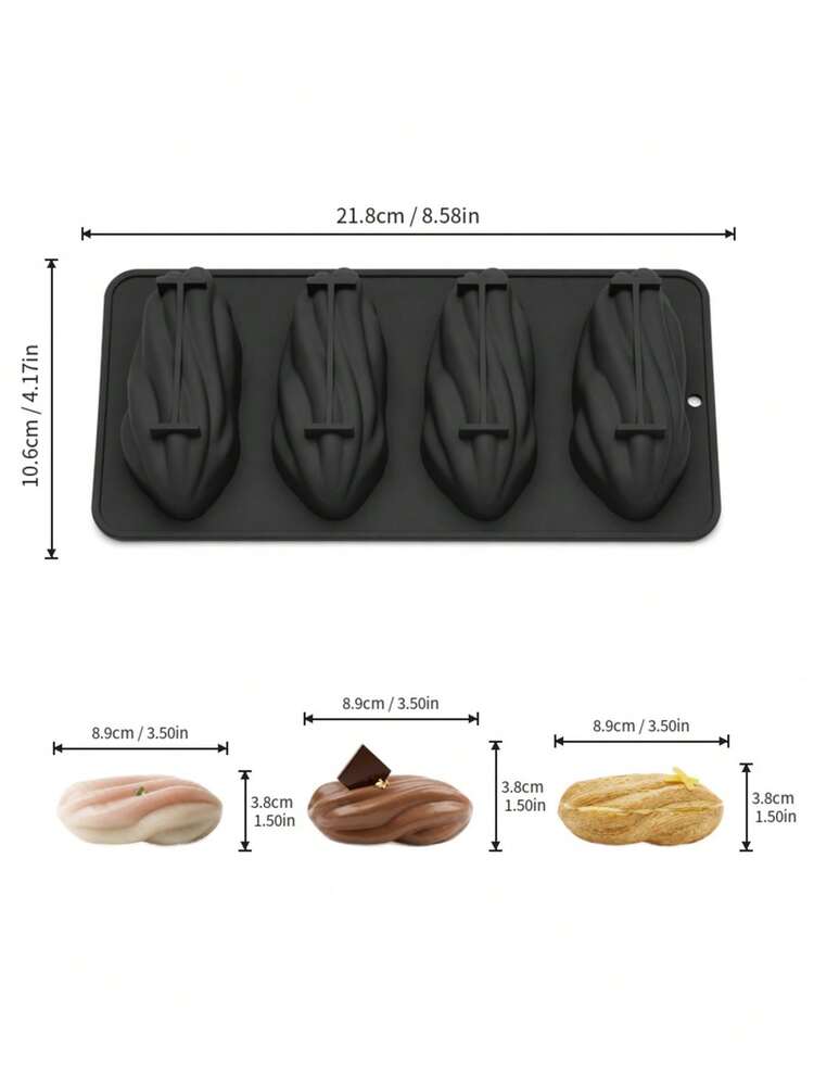 Khuôn silicon 4 ngăn đựng sô cô la, khuôn bánh mousse hình hạt dẻ cười, dụng cụ làm bánh nhà bếp cho các món tráng miệng, bánh kẹo tiệc tùng, đồ dùng làm bánh. - Xem 16