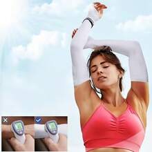 2 Pairs Plus Size Summer Cooling Sports Compression Sleeves, High Elasticity Unisex, Suitable For Outdoor Activities, Daily Commute, Tattoo Coverage - Multicolor - View 2
