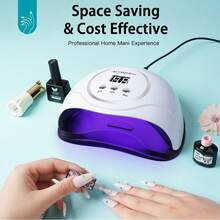 LKE UV LED Nail Lamp, Faster Nail Dryer For Gel Polish ,Professional Gel UV Light For Nails With 3 Timers & Auto Sensor, Gel Polish Light Nail Curing Lamp With LCD Screen For Salon And Home - Đen và trắng - Xem 6