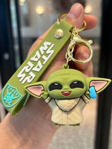 Hasbro Grogu 3D Silicone Keychain, Featuring Cute, Detailed Grogu Figures In Varied Poses With Soft, Smooth Texture. Each Keychain Comes With A Sturdy Metal Ring, Clip, And Branded Silicone Strap, Making It Durable And Easy To Attach To Bags, Keys, Or Accessories. Ideal For Fans, These Whimsical, Lightweight Charms Add A Playful, Collectible Touch To Everyday Carry Items. - Silver-2pcs - View 8