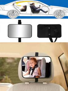 Espejo retrovisor para bebé en el coche, espejo de para asiento de niño orientado hacia atrás, rotación de 360°, a prueba de roturas, vista amplia, aprobado en pruebas de colisión y certificación, adecuado para madres y amigos que usan asientos de niño orientados hacia atrás - Multicolor - Ver 1