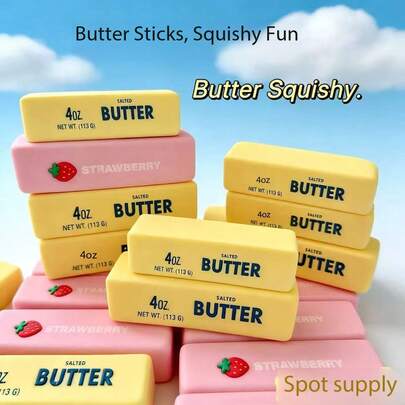 New Slow Rebound Realistic Soft Butter & Jelly Candy Squeeze Stick, Stress Relief Toy For Teens & Adults, Soft And Squishy, Designed For Youths And Adults, Slowly Releases Sensory Pressure, Suitable As Therapeutic Or Prank Gift