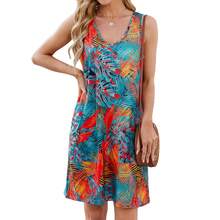 2026 Spring/Summer New Printed Loose Casual Sleeveless Dress - Leaf Flowers - View 6