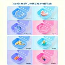 1/2pcs Dental Retainer Case, Denture Box, Orthodontic Appliance Storage Container - Multiple Styles - View 5