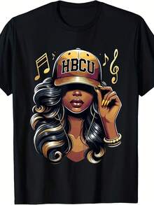 HBCU Men's And Women's T-Shirt - 220 G/M² Pure Cotton, Retro Black Design With University Pride, Casual Short Sleeve T-Shirt For HBCU Alumni Events, Suitable For Year-Round Wear, Clothing For African Historical Universities And Colleges - 黑色 - 查看 1