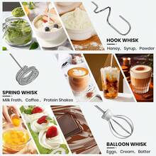 Colarlemo Milk Frother Handheld Rechargeable, Frother Wand Drink Mixer Electric Whisk For Coffee, Detachable With 3 Stainless Whisks, Hand Mixer For Lattes, Cappuccino, Matcha, Egg, No Stand,Black - ColorA - View 2