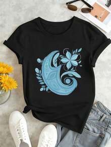 Dam-T-shirts - Svart - Visa 1