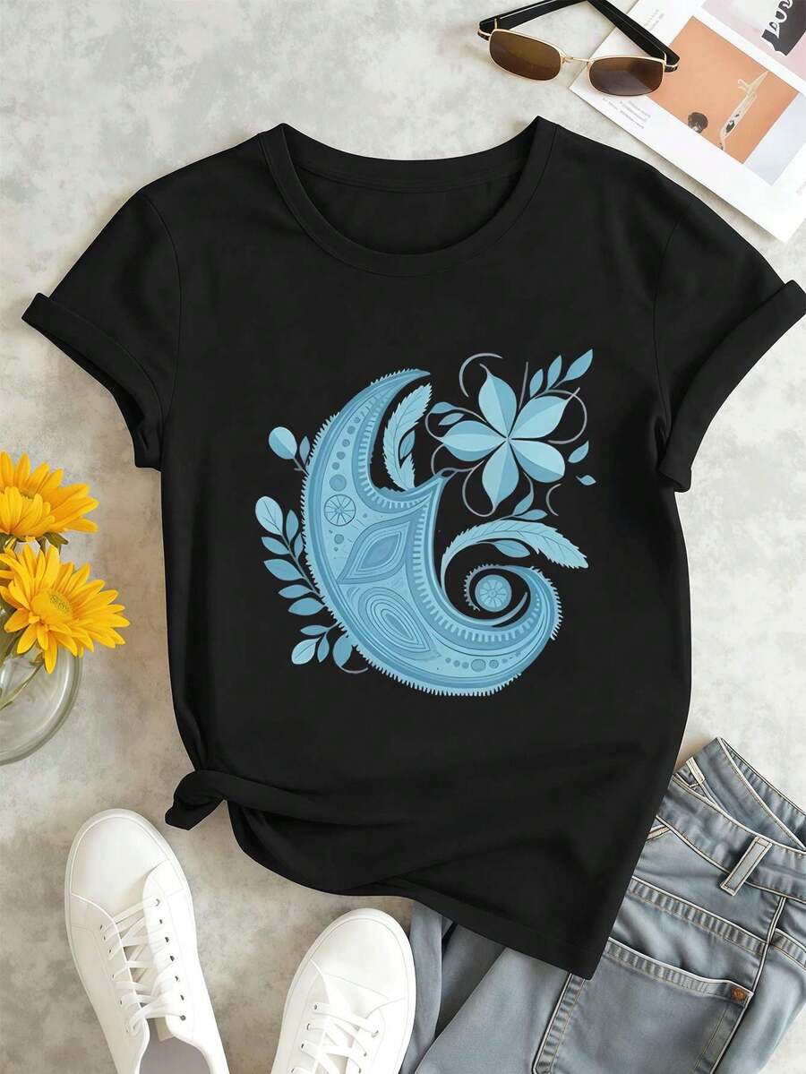 Dam-T-shirts - Svart - Visa 1
