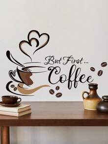 4pcs Coffee Theme Wall Decal Set, Waterproof Self-Adhesive Removable PVC Wall Stickers, Kitchen Coffee Shop Style Background Decor Stickers, Suitable For Kitchen, Dining Room, Cafe, Coffee Corner, Office, Next To Coffee Machine, Bar, Coffee Area. - Wall Stickers - View 4