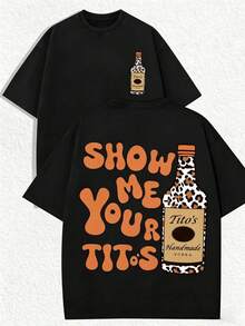 Dresses For Women Summer1 PCS Small Tito's Vodka Bottle Graphic (Leopard - Print), Back "SHOW ME YOUR TITOS" Lettering (Retro - Style Font) & Large Tito's Vodka Bottle Graphic (Leopard - Print), 100% Cotton Breathable Apparel Suitable For Men, Women, Vodka Enthusiasts, Streetwear Lovers, Edgy Fashion Aficionados, Party - Goers, Perfect For Casual Daily Wear, Street Style Outings, Parties, Hangouts With Friends, Music Festivals & Urban Fashion Occasions2026country Concert Outfit - Black - View 1