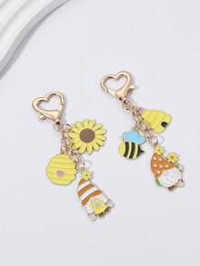 1 móc khóa hình ong hoạt hình dễ thương, mặt dây chuyền hình hoa hướng dương và hoa cúc, thích hợp làm quà tặng mùa tựu trường và ngày Nhà giáo. - Nhiều màu - Xem 3