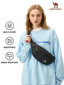 CAMEL CROWN Unisex Sports Waist Bag, Suitable For Running, Phone Pouch, Multifunctional Ultra-Thin Invisible Waistband, For Morning Jogging & Fitness - Black - View 2