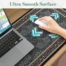 Tapete para mesa, tapete para rato de escritório, protetor de mesa, tapete extra grande para desktop, tapete antiderrapante XXL grande com bordas costuradas para teclado de computador, preto retrô - Ver 8